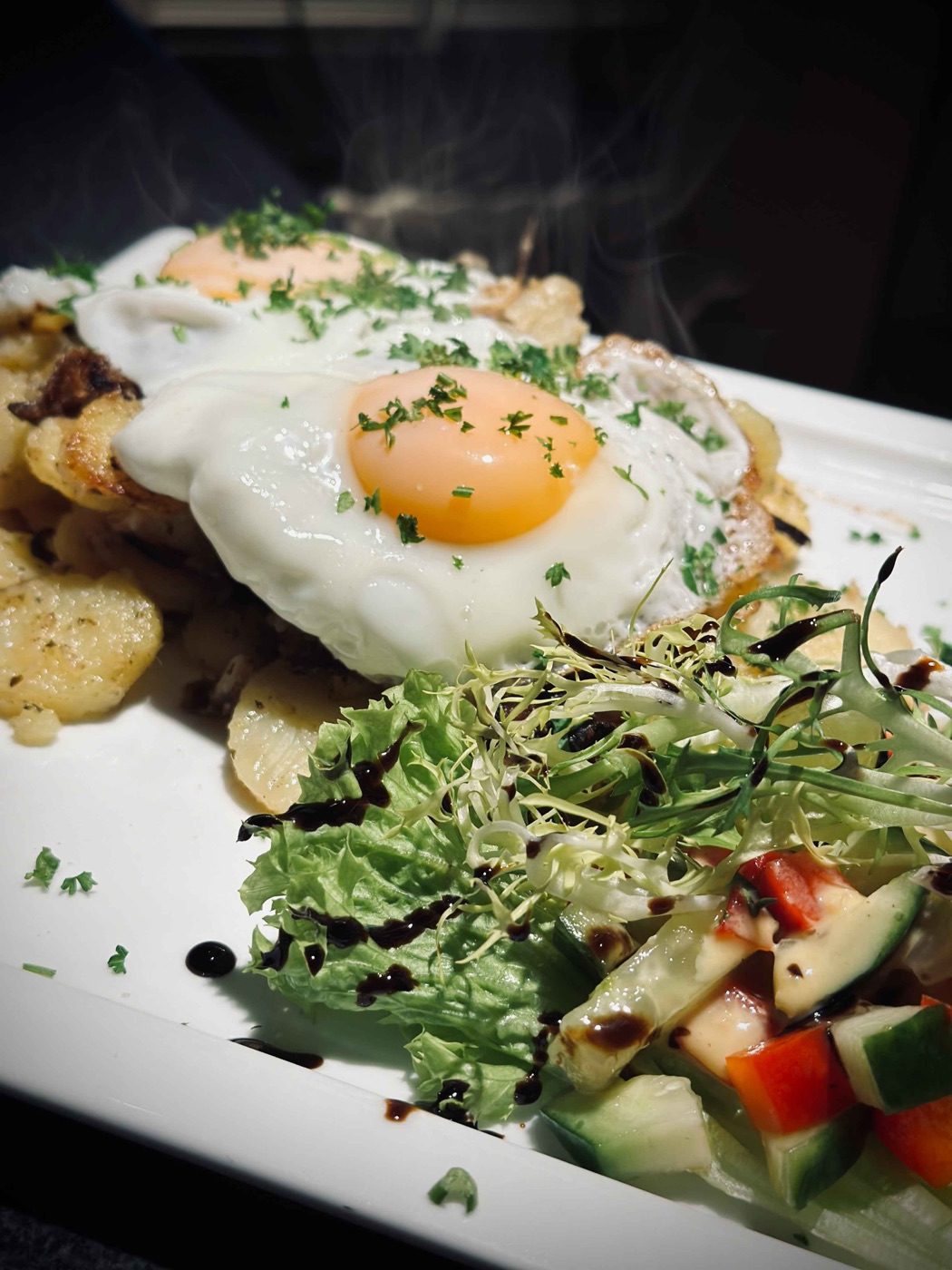 Bratkartoffeln mit Spiegelei